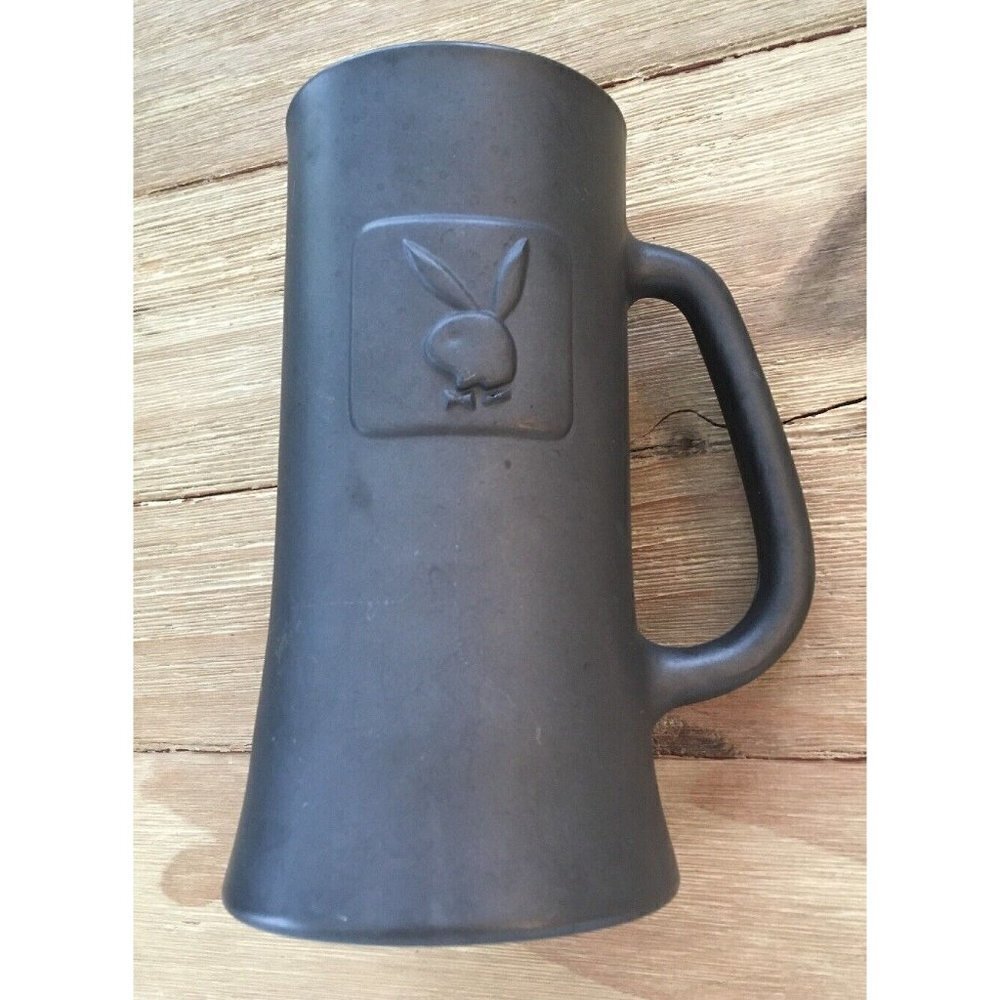 Vintage Playboy Collectible Beer Stein Cup Mug - Matte Pewter Finish Bunny Logo